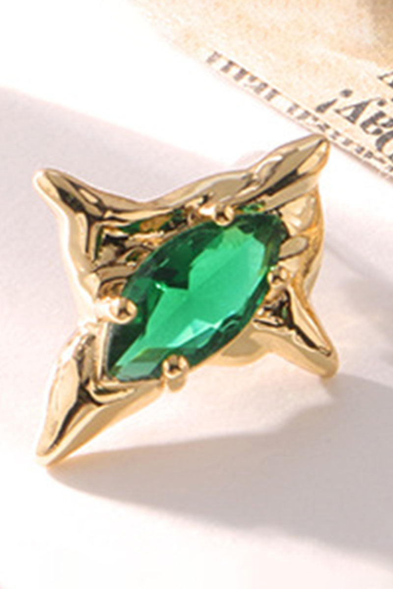 WOMEN RETRO IRREGULAR EMERALD EARRINGS