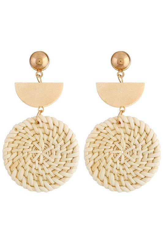 WEAVE CIRCLE DROP EARRINGS