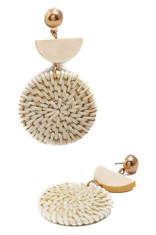 WEAVE CIRCLE DROP EARRINGS