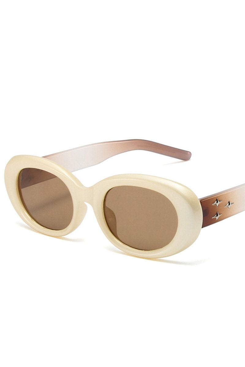 WIDE FRAME ROUND FASHION SUNGLASSES