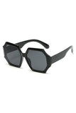 CONTRAST COLOR IRREGULAR LARGE FRAME SUNGLASSES