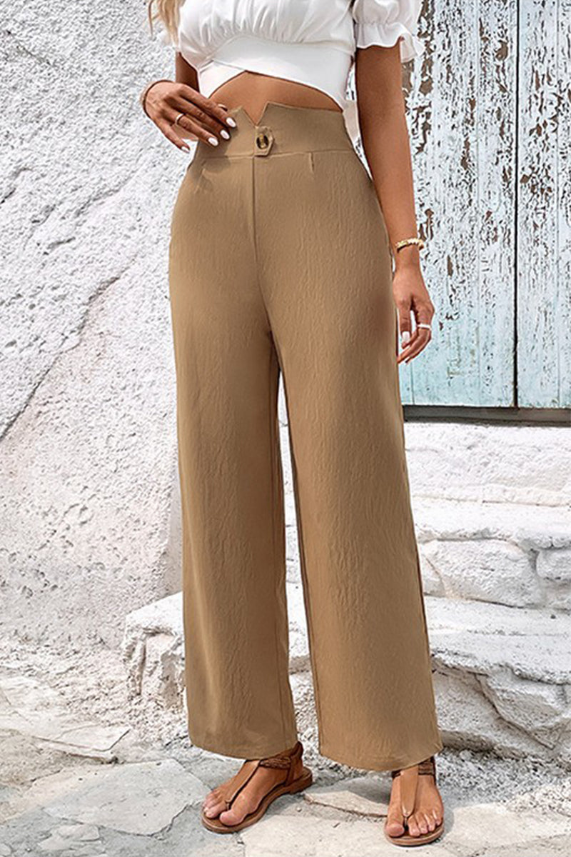 WOMEN HIGH WAIST COMFY OFFICE WORK STRAIGHT PANTS