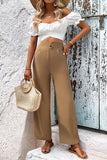 WOMEN HIGH WAIST COMFY OFFICE WORK STRAIGHT PANTS