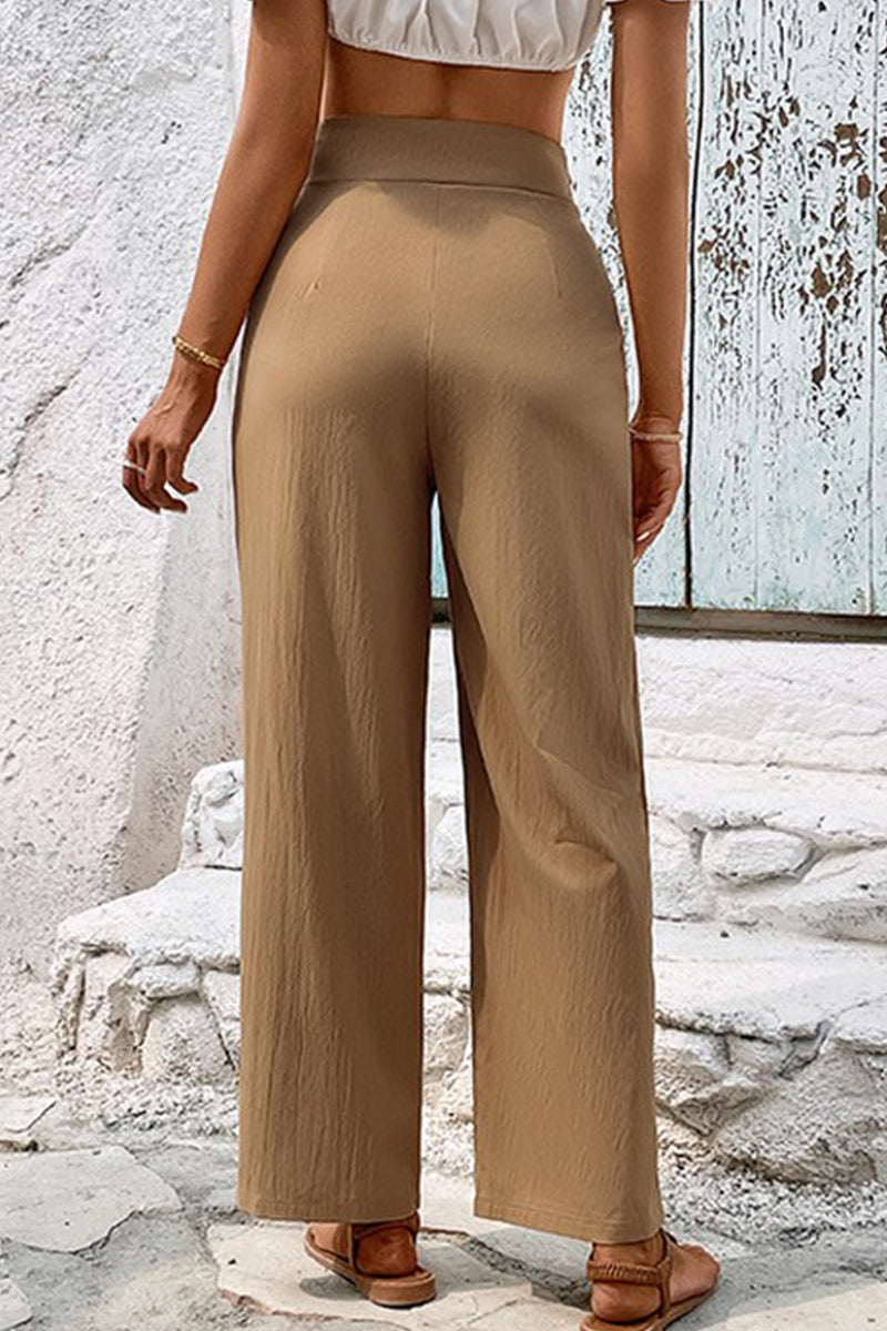 WOMEN HIGH WAIST COMFY OFFICE WORK STRAIGHT PANTS