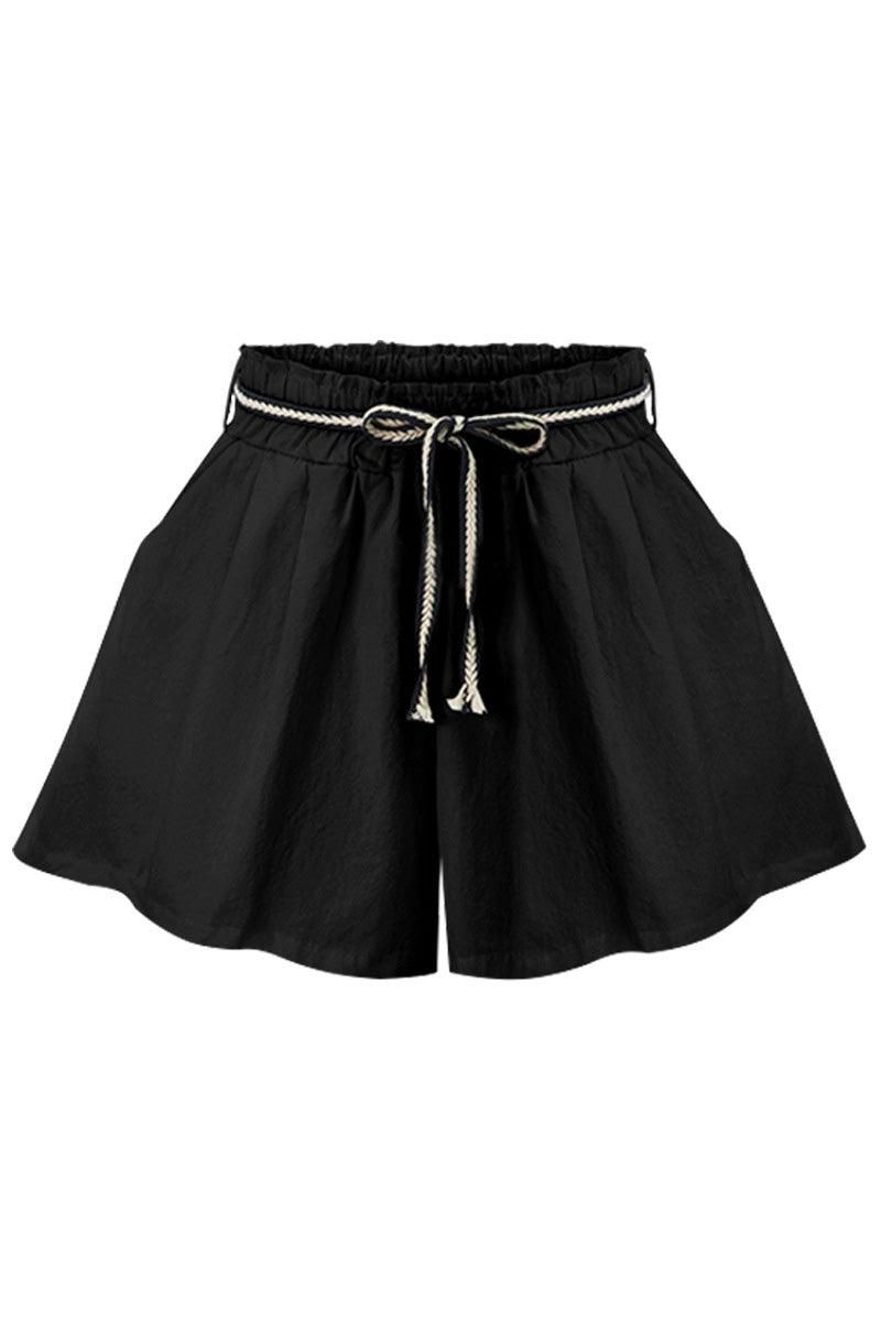 LINED DRAWSTRING WAIST LIGHTWEIGHT CASUAL SHORTS - Doublju