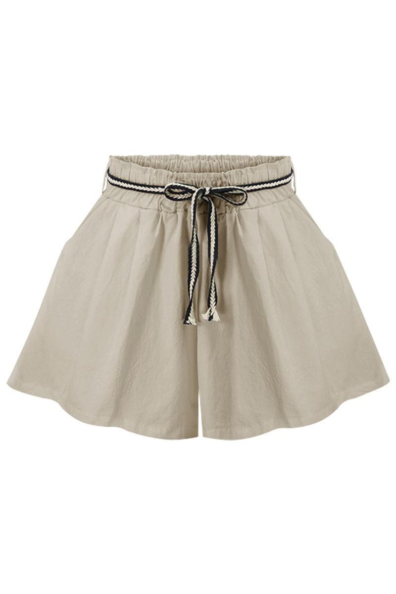 LINED DRAWSTRING WAIST LIGHTWEIGHT CASUAL SHORTS - Doublju