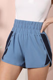 WOMENS HIGH WAISTED RUNNING SHORTS 2-TONE POINT PANTS