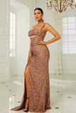 WOMEN SLIM FIT SLIT SEQUIN MAXY PART DRESS