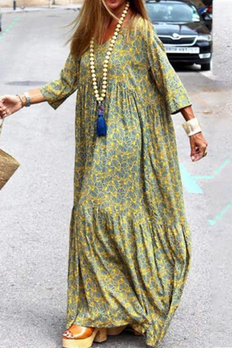 WOMEN OVERSIZED LOOSE FIT LONG SLEEVE MAXI DRESS