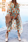 WOMEN BOHEMIAN PARINTING OVERSIZED SHAWL DRESS