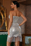 WOMEN OFF SHOULDER TIGHT FIT SEQUIN PARTY DRESS