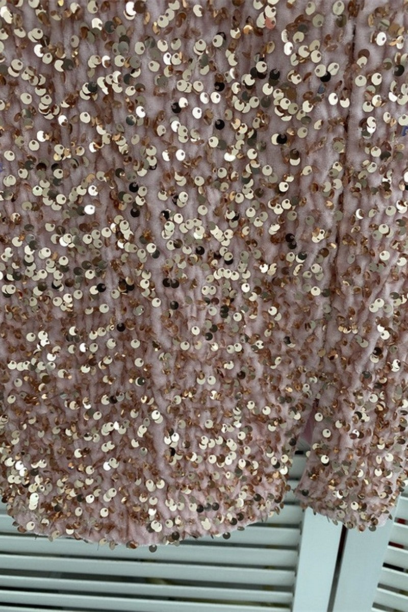 WOMEN SPAGHETTI STRAP SEQUIN MINI PART DRESS