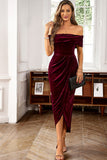 WOMEN OFF SHOULDER SLIM FIT TUBE PARTY DRESS