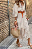 WOMEN PATTERNED BUTTON DOWN LONG LENGTH DRESS