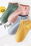 7PAIRS WOMEN SMILEY FACE CASUAL ANKLE SOCKS