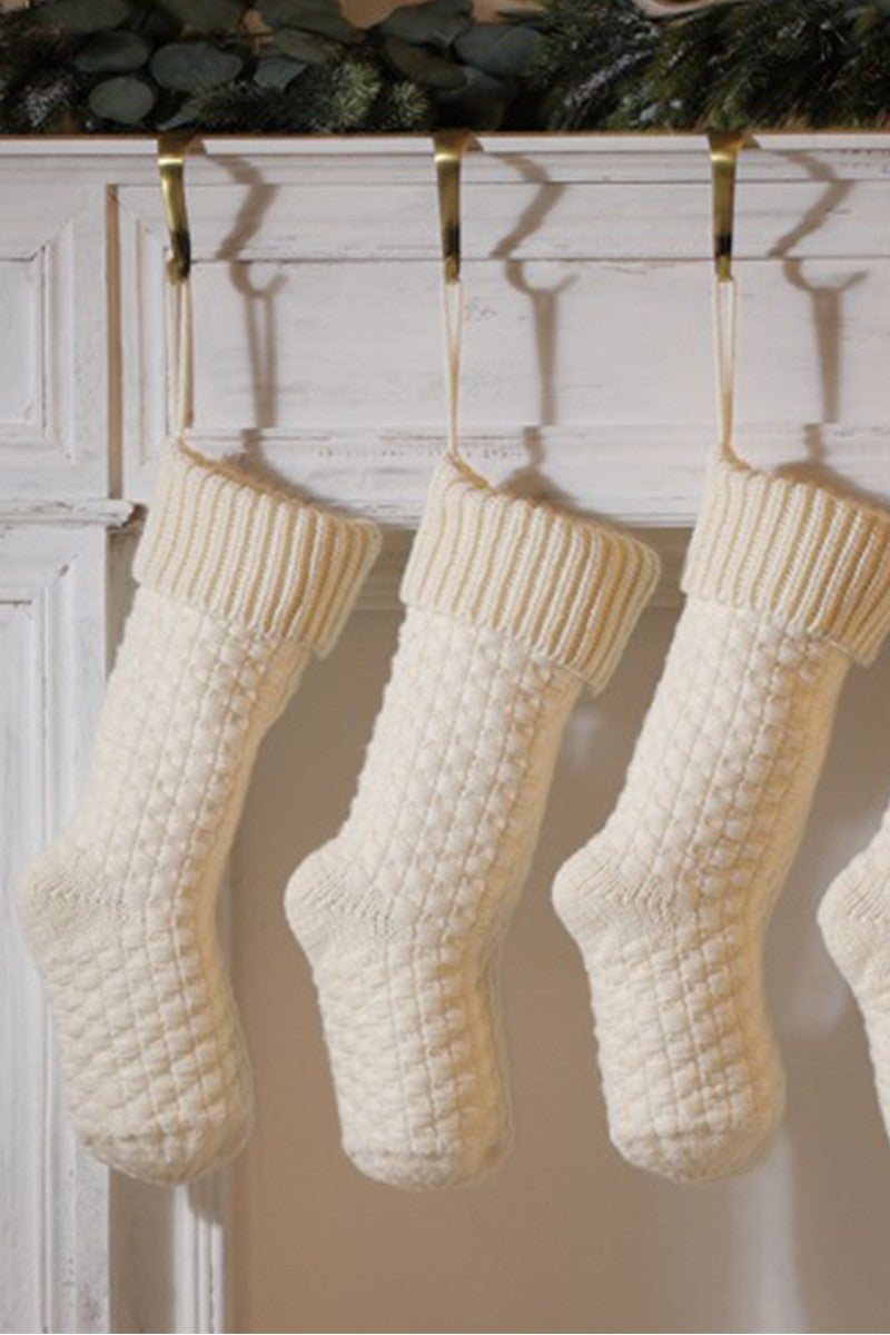 SOLID COLOR KNITTED CHRISTMAS STOCKINGS