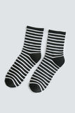 STRIPE PATTERN COZY COTTON ANKLE CREW SOCKS