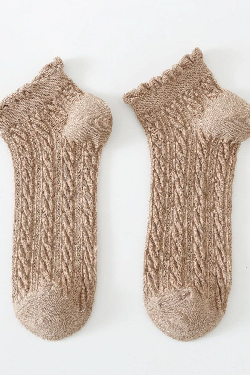 COTTON LACE TWIST FASHION SOCKS