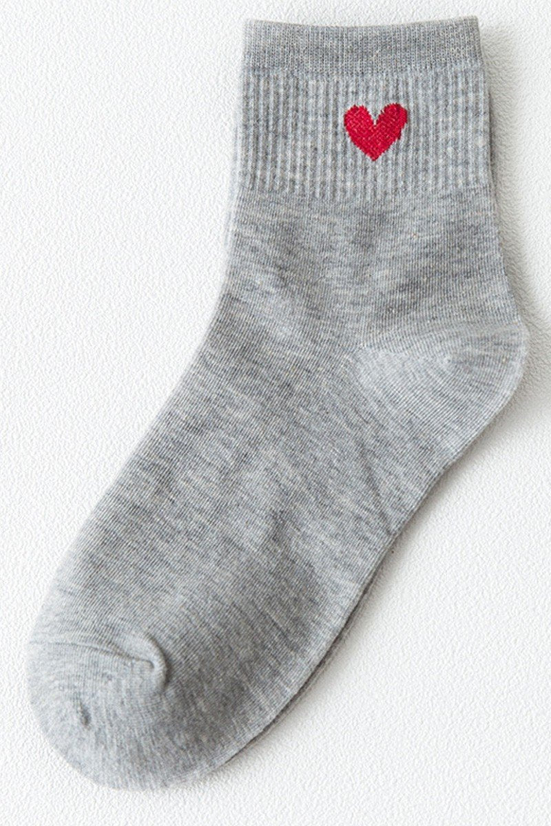 HEART PRINTED ANKLE TRENDY SOCKS