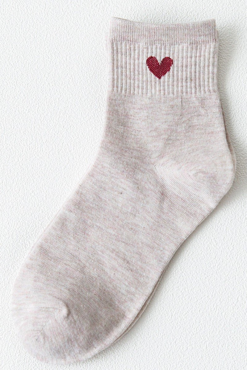 HEART PRINTED ANKLE TRENDY SOCKS