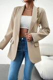 WOMEN OVERSIZED OPEN FRONT OFFICE WORK BLAZER