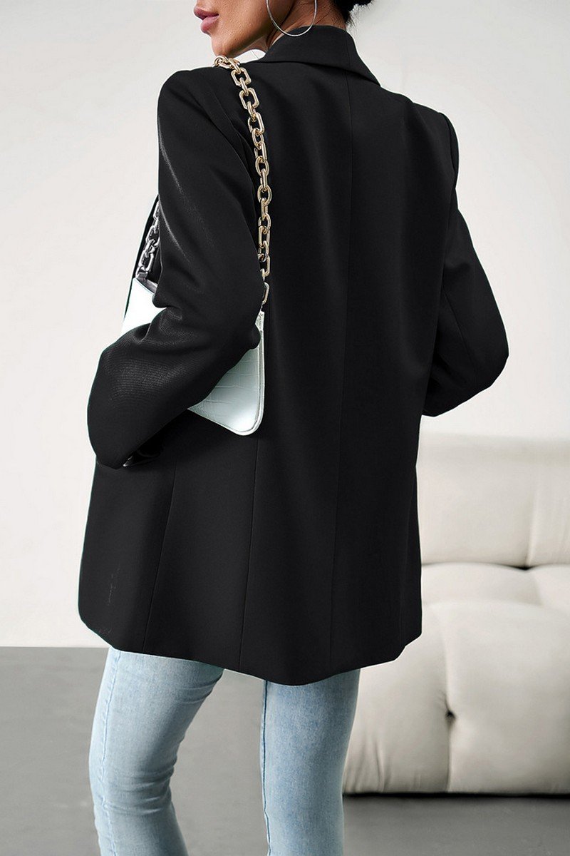 WOMEN OVERSIZED OPEN FRONT OFFICE WORK BLAZER