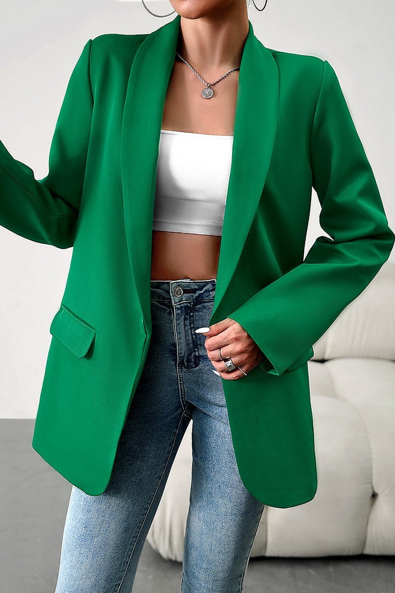 WOMEN OVERSIZED OPEN FRONT OFFICE WORK BLAZER