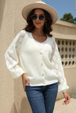 WOMENS BUTTON DOWN KNITTED CARDIGAN - Doublju