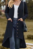 WOMEN TWIST CABLE STITCHED LONG LENGTH CARDIGAN