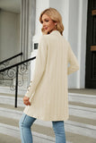 WOMEN TWIST STITCHED OPEN FRONT MID CARDIGAN