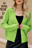 WOMEN LONG SLEEVE BUTTON CLOSURE KNIT CARDIGAN