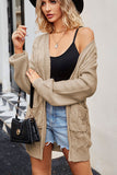 WOMEN CHUNKY CABLE KNIT MID KNIT CARDIGAN