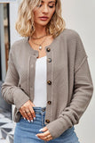 WOMEN BUTTON DOWN SHORT LENGTH KNIT CARDIGAN