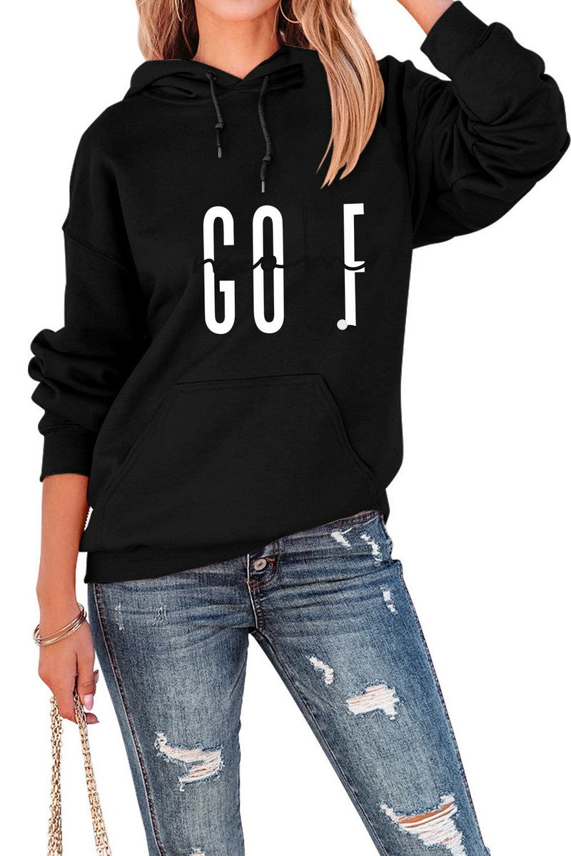 WOMEN GOLF GAME DAY PRINTING PULLOVER HOODIE