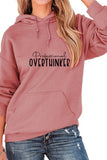 WOMEN LETTERING PRINT DRAWSTRING PULLOVER HOODIE