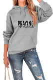 WOMEN PRAYING MAMA PRINTING PULLOVER HOODIE TOP