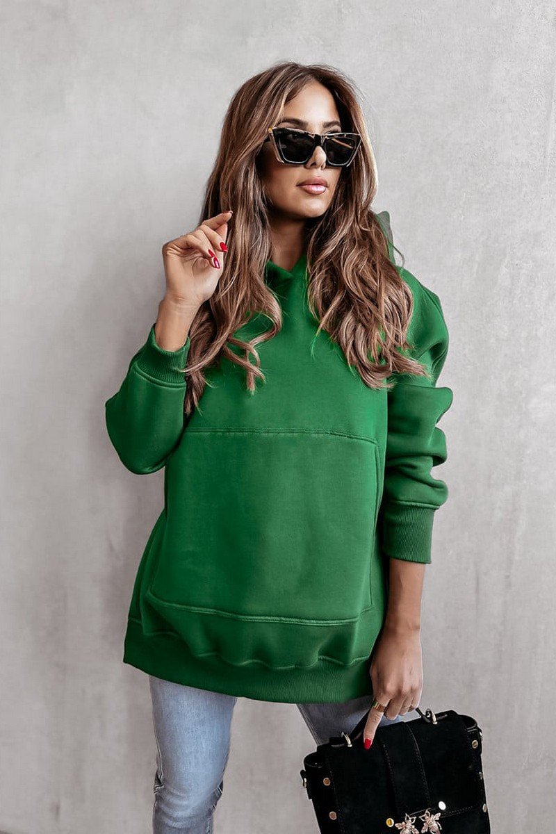 WOMEN OVERSIZED LOOSE FIT PULLOVER HOODIE