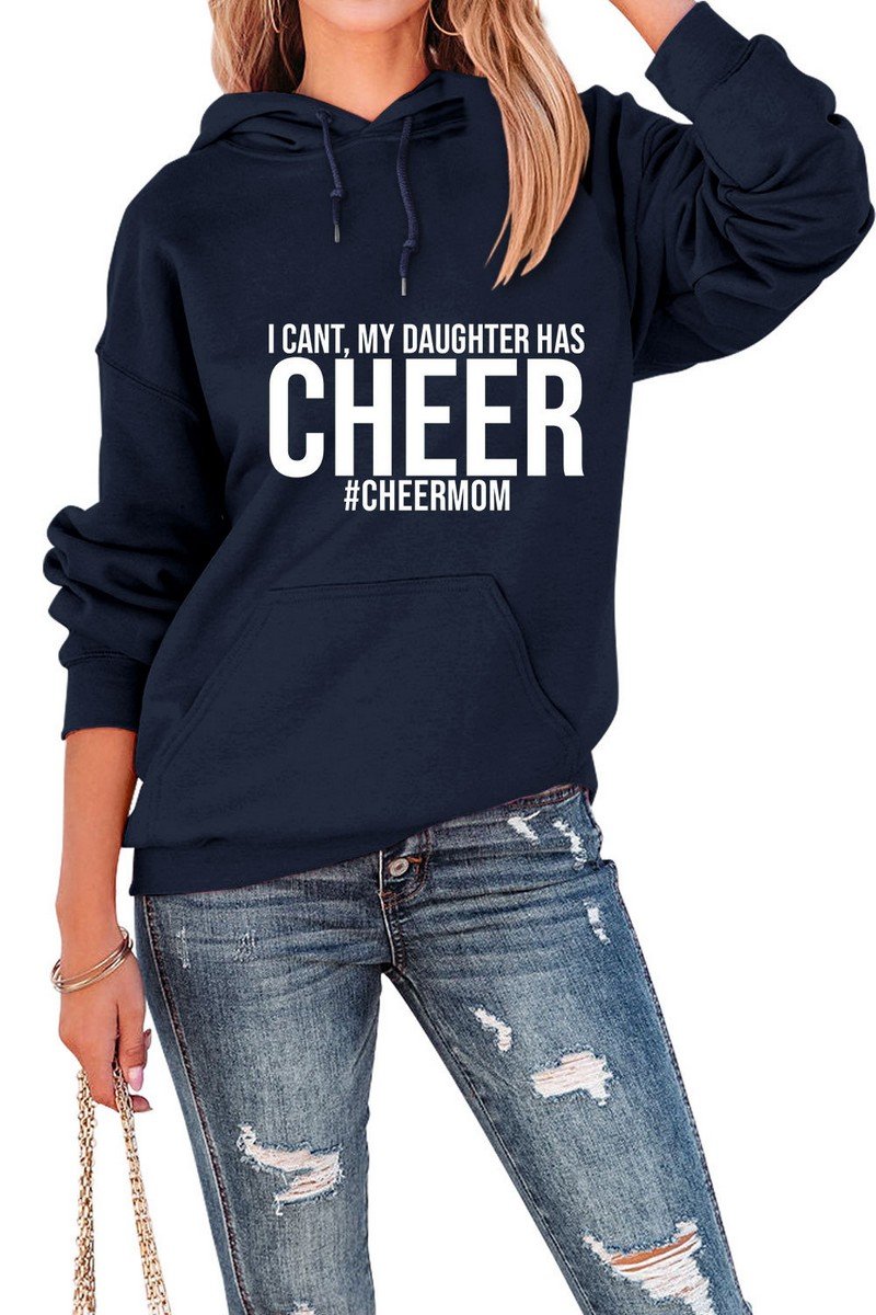 WOMEN PRINTING LONG SLEEVE HOODED SWEATSHIRTS