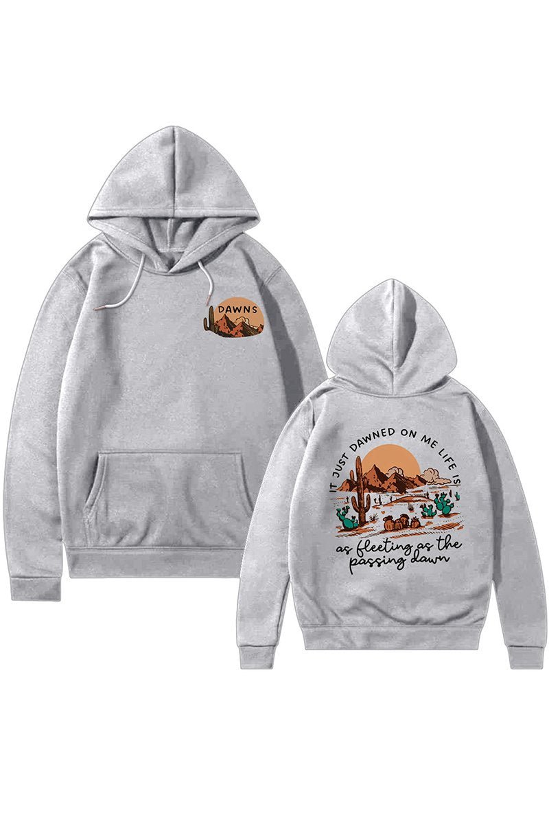 WOMEN WESTERN PRINTING PULLOVER CASUAL HOODIE