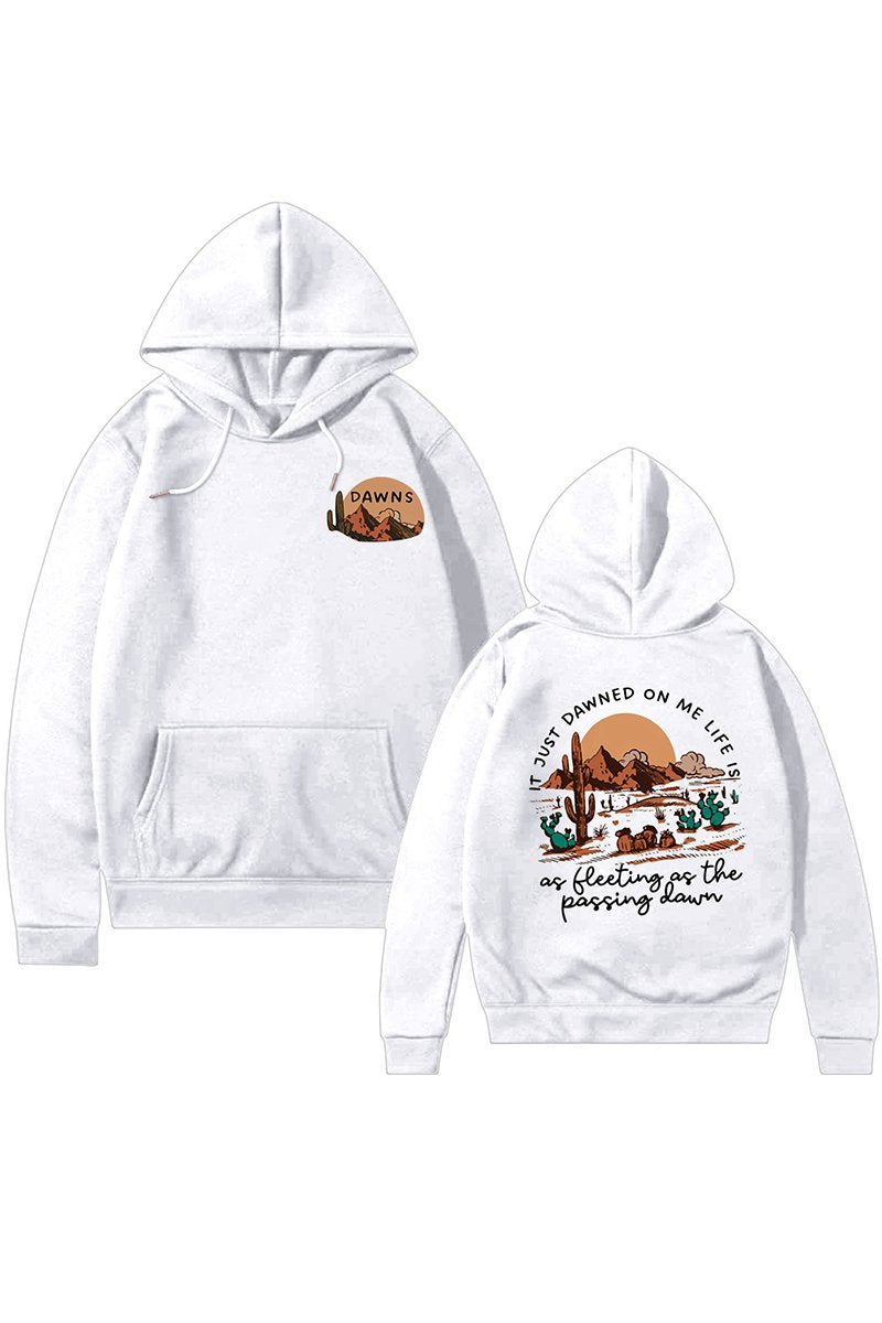 WOMEN WESTERN PRINTING PULLOVER CASUAL HOODIE