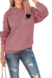 WOMEN GAME DAY PRINTING LONG SLEEVE LOOSE HOODIE