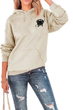 WOMEN GAME DAY PRINTING LONG SLEEVE LOOSE HOODIE