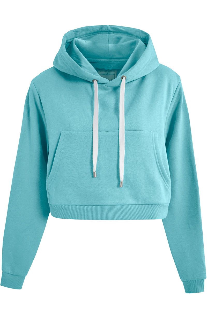 Teal crop top online hoodie