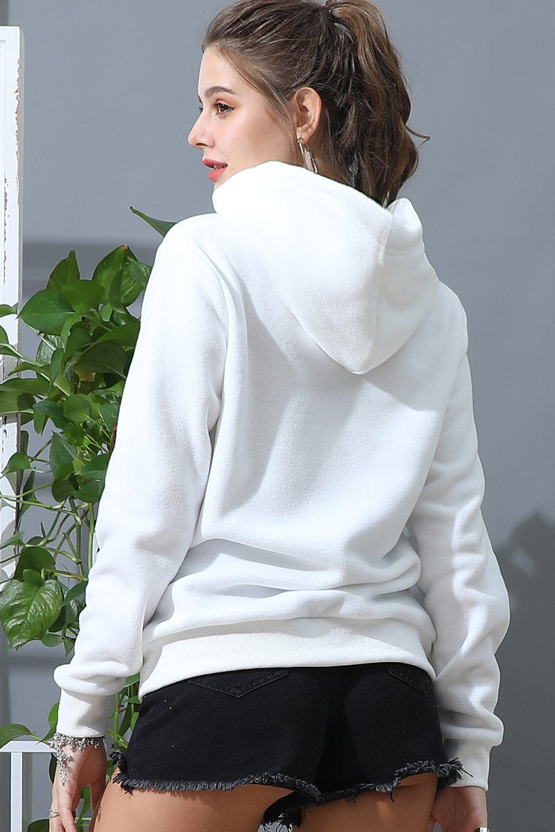 SOLID SWEATSHIRT FLEECE HOODIE WITH KANGAROO POCKET