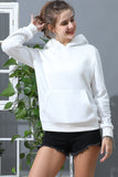 SOLID SWEATSHIRT FLEECE HOODIE WITH KANGAROO POCKET