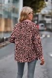 LAPEL LEOPARD SHACKET LONG SLEEVE SHIRT JACKET