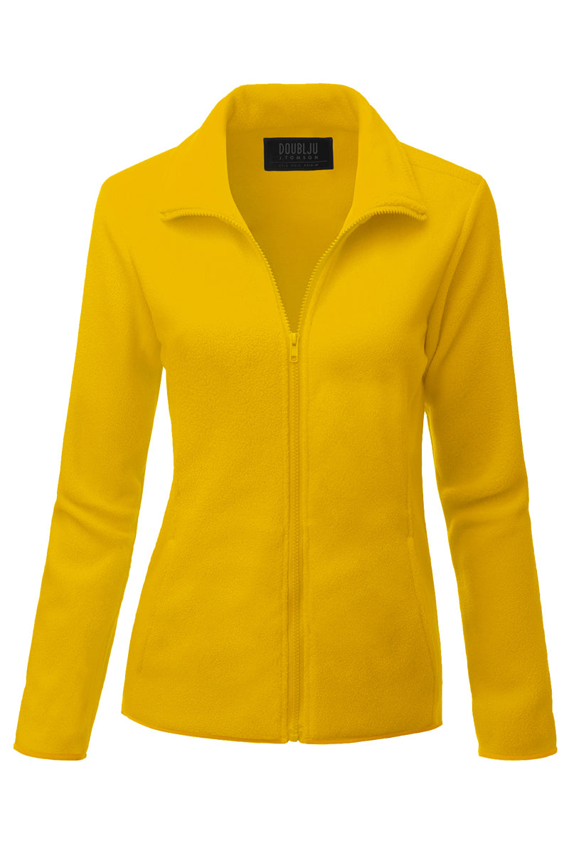 WOMEN'S FULL ZIP UP FLEECE JACKET WITH POCKETS