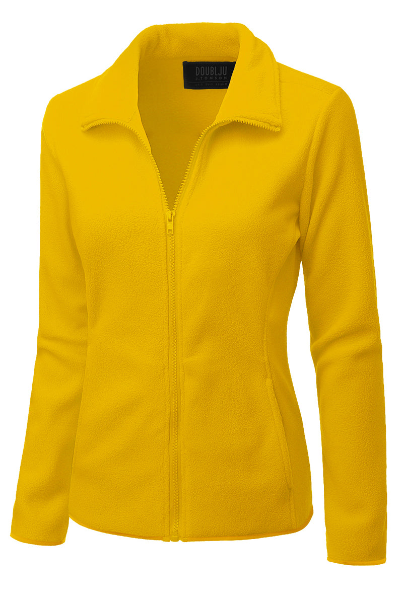 WOMEN'S FULL ZIP UP FLEECE JACKET WITH POCKETS