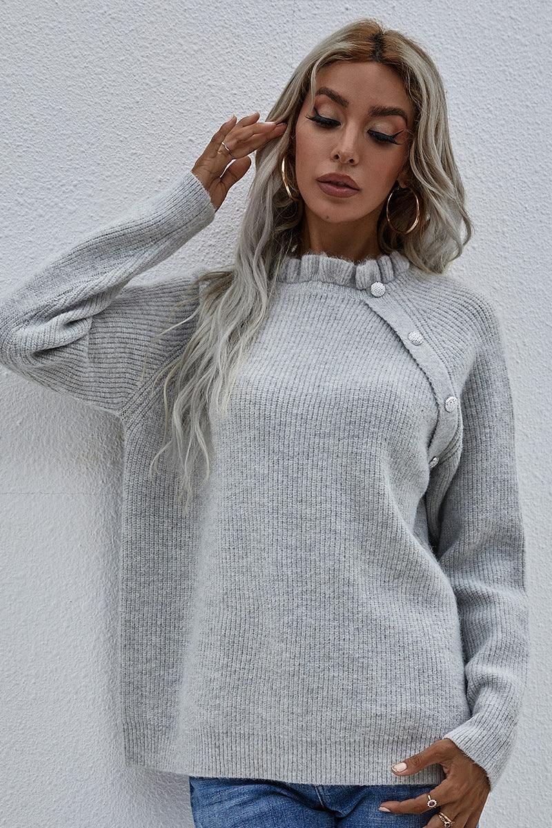 CASUAL KNIT SWEATER - Doublju