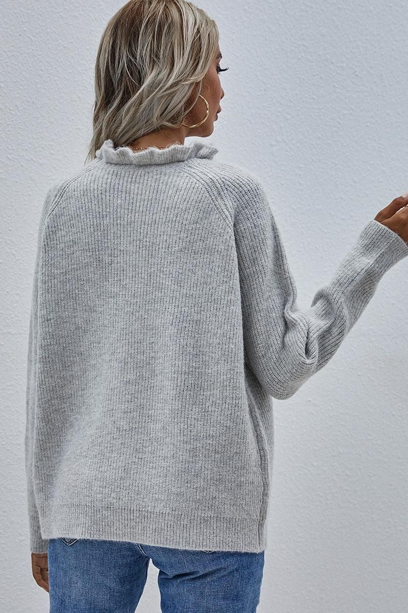 CASUAL KNIT SWEATER - Doublju